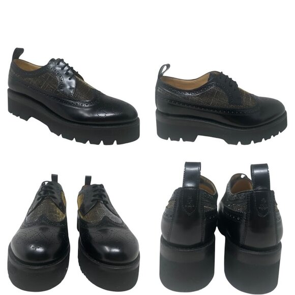 The Office of Angela Scott Miss Lucy Derby Black Wingtip Platform Oxford 13 - Picture 15 of 16